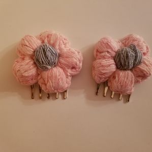 Two flower barrettes